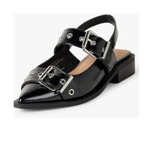 The Drop - Evie Moto Pointed Toe Flat